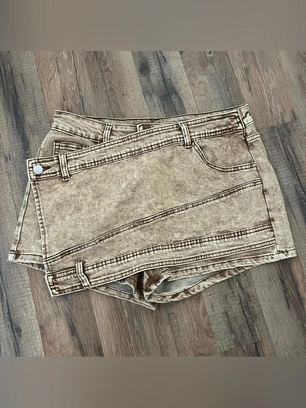 Denim Wrap Shorts